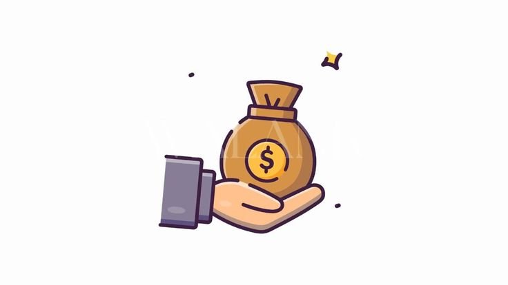 About Us animation of salary icon with hand and bag of money bag of cash in businessman hands
